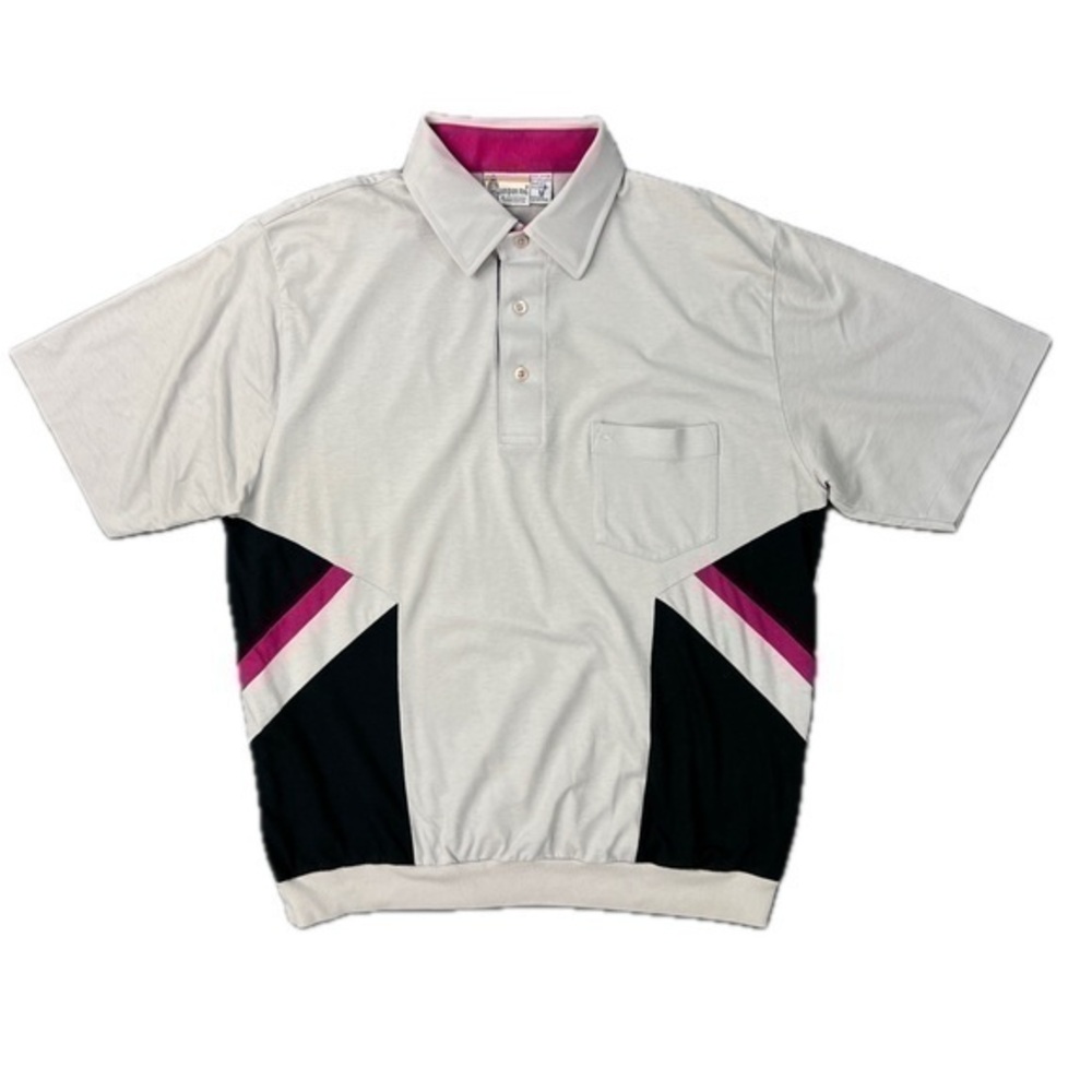 RARE Vintage LONDON FOG Color Block Polo Tee Shirt